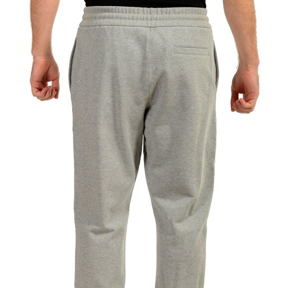 Versace Men's Gray White Logo Embroidered Sweat Track Pants US 4XL IT 60 - Picture 3 of 6